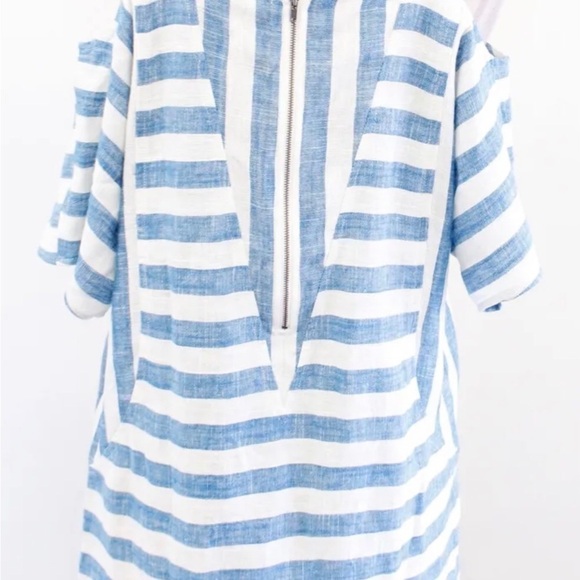 Soft Surroundings blue & white striped cold shoulder top! - Picture 3 of 6